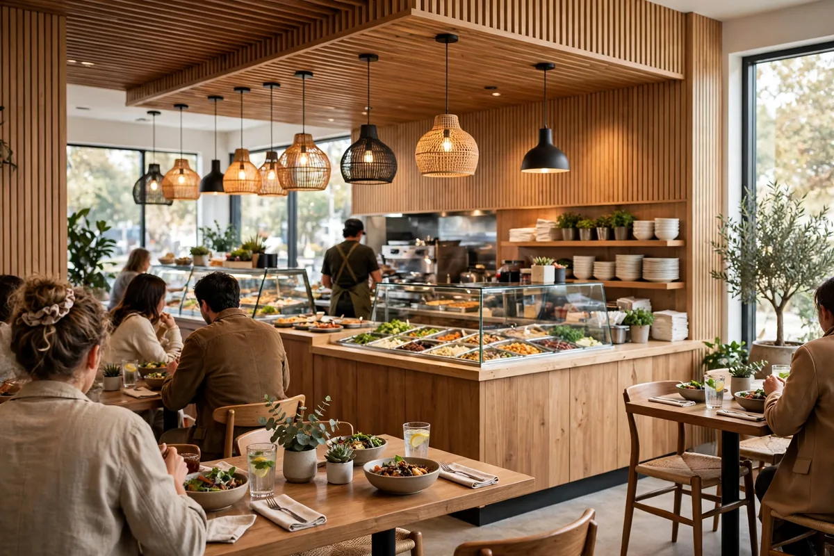 Starbird menu 2026: inside a fast casual Starbird chicken restaurant dining room