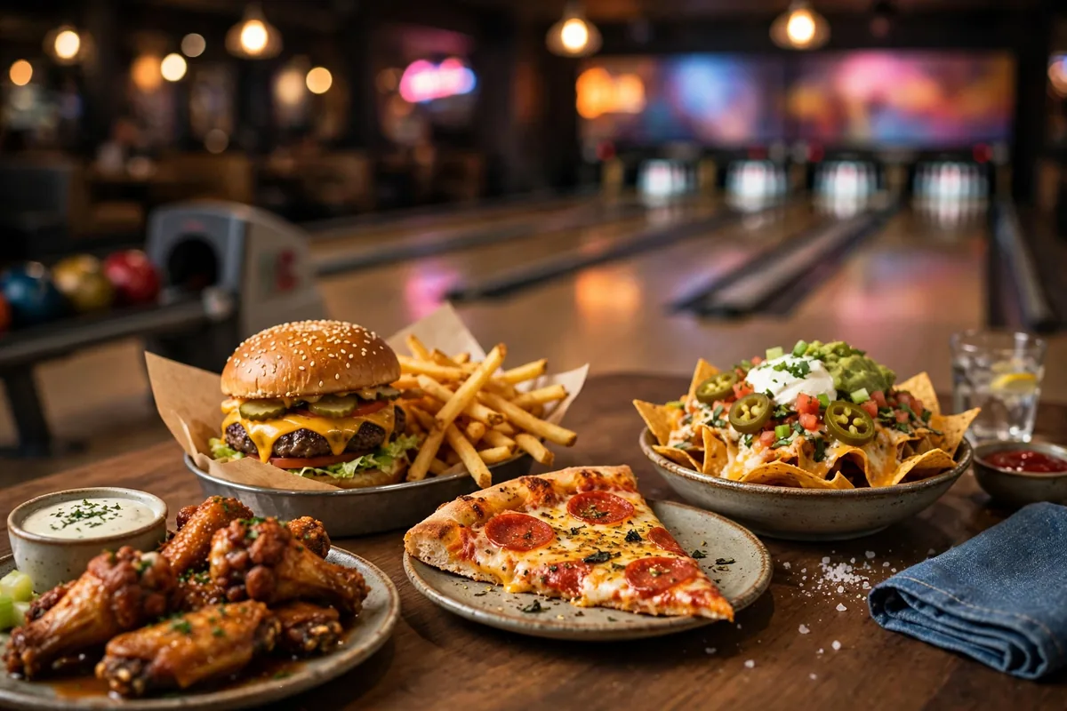stars and strikes menu prices 2026 bowling alley food spread wings burger pizza nachos