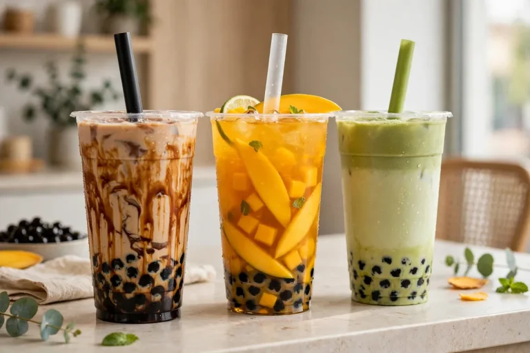 Sunright tea menu 2026 brown sugar boba milk tea and fruit tea drinks