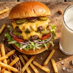 Super Duper Burgers menu prices 2026 double cheeseburger, fries and milkshake