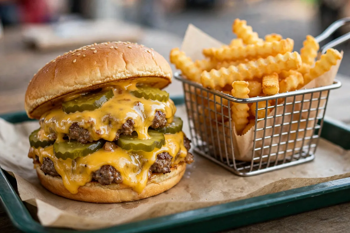 Swensons Drive-In calories in a cheeseburger and fries tray