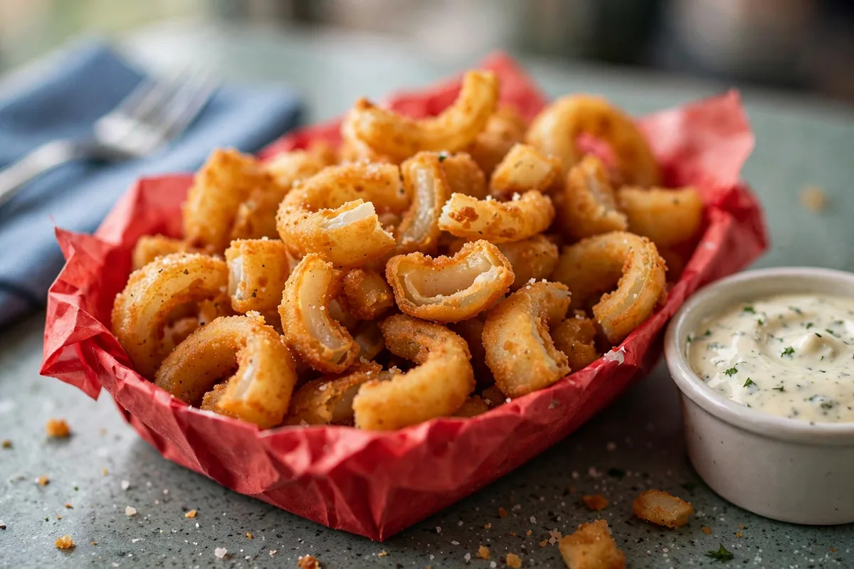 Swensons secret menu broken onion rings bites with dipping sauce