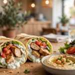 Tazikis deals: gyro, hummus and salad spread