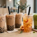 Teazzi menu prices 2026 bubble tea with boba and milk tea cups