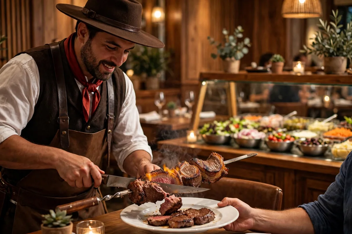 Texas de Brazil menu prices 2026 Brazilian steakhouse dining room with gaucho carving meat tableside