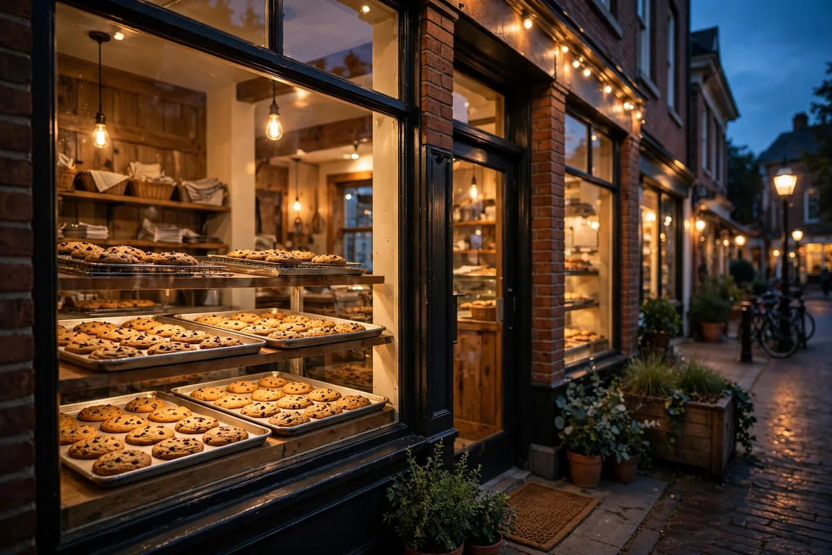 Tiff's Treats locations storefront with fresh-baked cookies