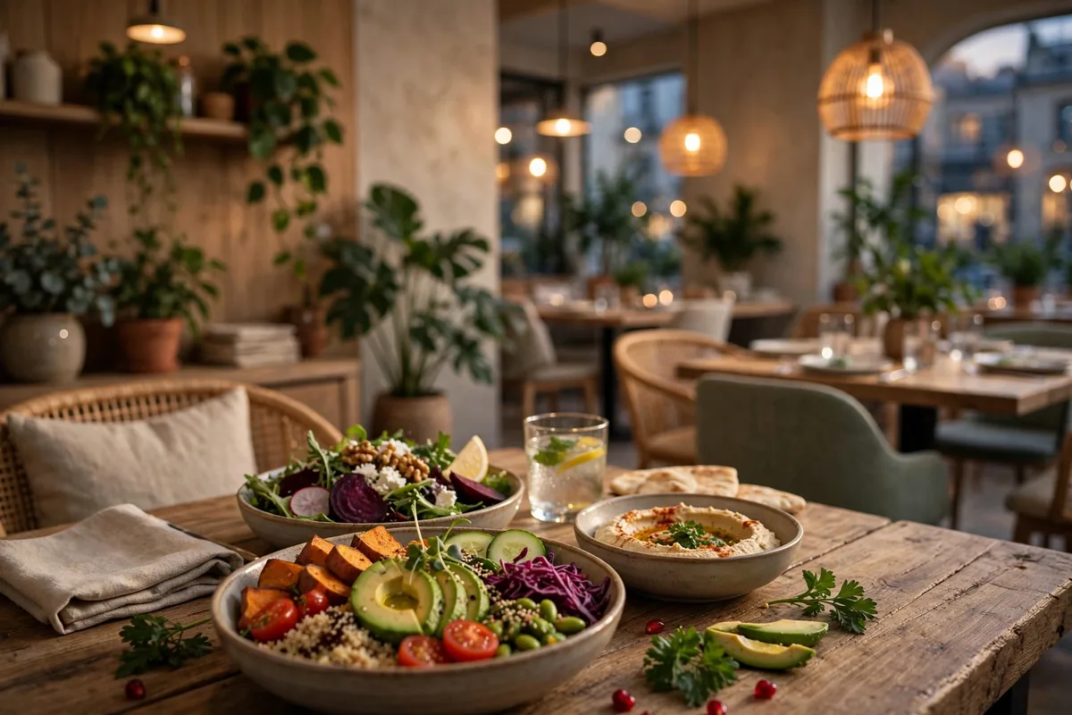 True Food Kitchen bankruptcy news: modern health-focused restaurant dining room with fresh salads and grain bowls