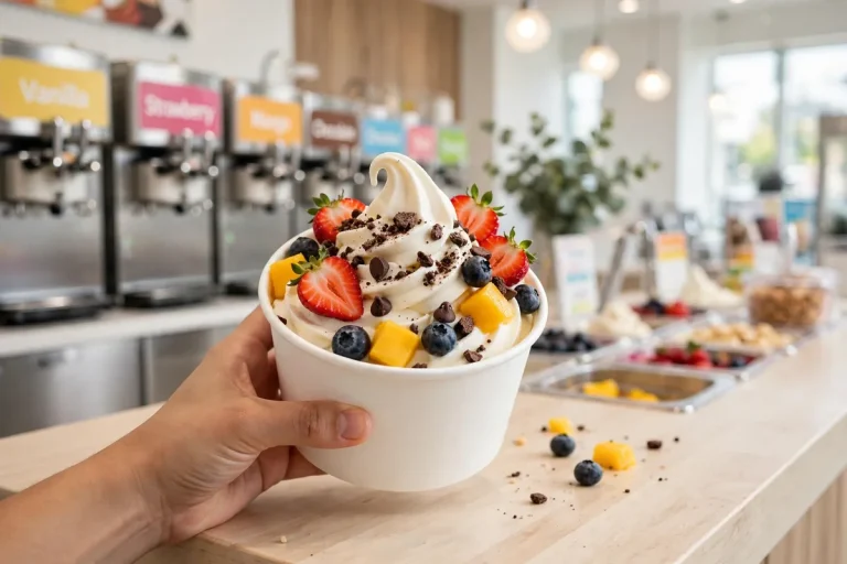 U-Swirl Frozen Yogurt menu prices 2026: frozen yogurt cup with toppings
