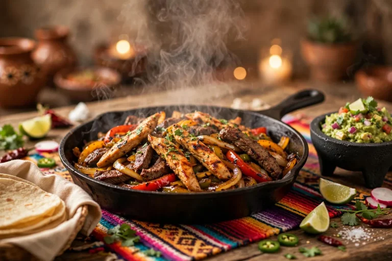Uncle Julio's menu prices 2026, sizzling fajitas skillet with tableside guacamole