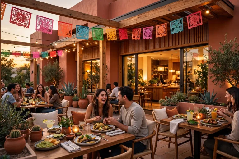 Uncle Julio's locations - Mexican restaurant patio at sunset