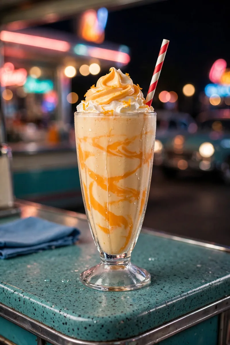 Frosted Orange shake, the iconic drink on The Varsity secret menu, at a drive-in