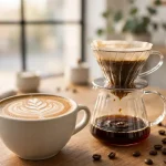 Verve Coffee menu 2026 prices: latte art and pourover coffee at a Verve Coffee Roasters cafe