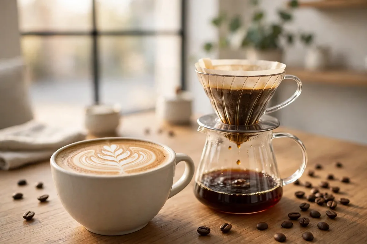 Verve Coffee menu 2026 prices: latte art and pourover coffee at a Verve Coffee Roasters cafe
