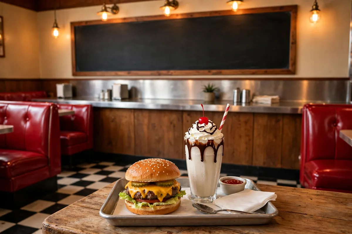 Wayback Burgers locations dining room with burgers and shakes