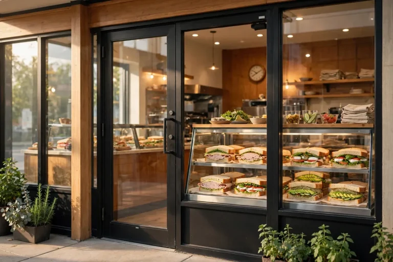 Which Wich working hours - sandwich shop storefront in morning light