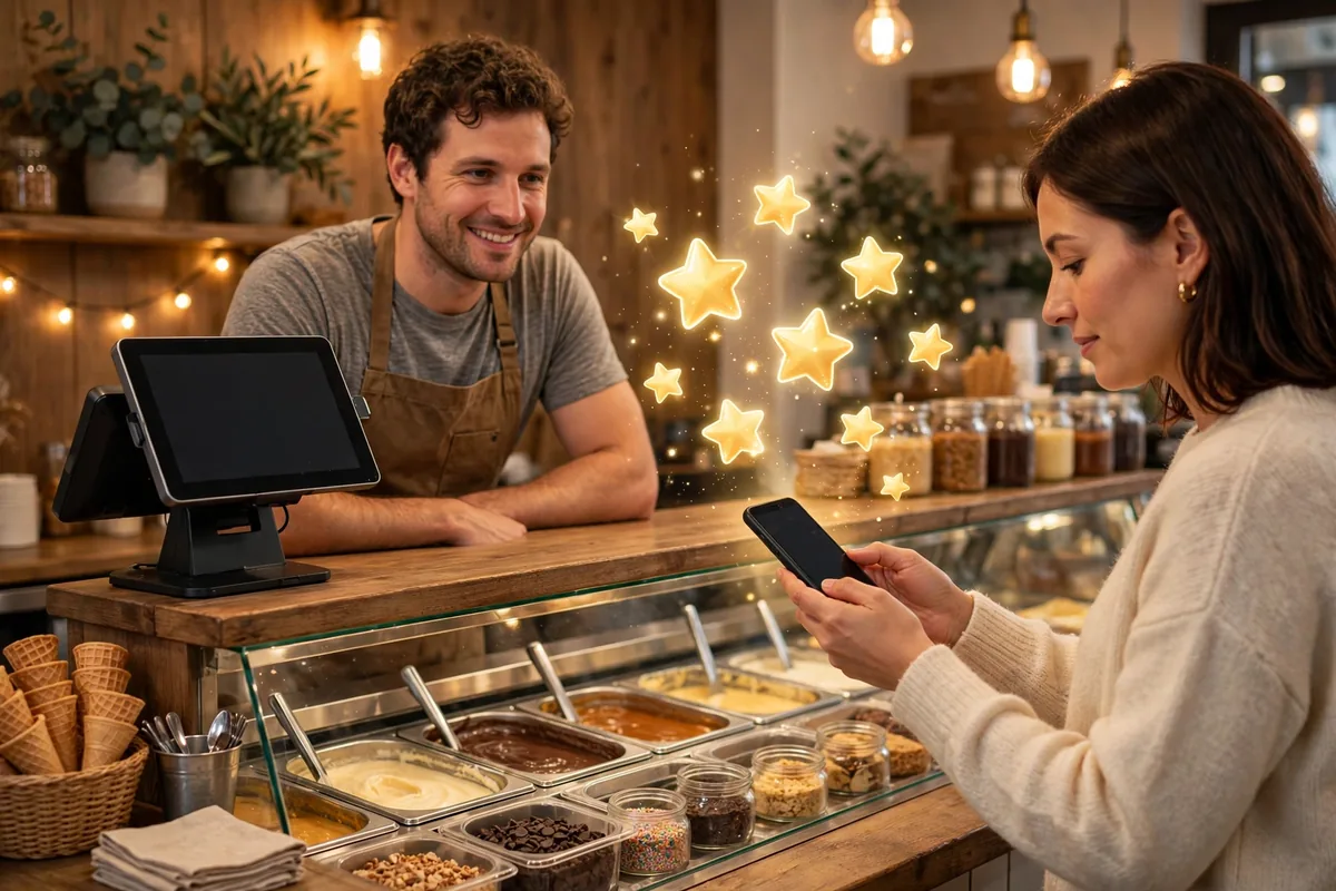 Whit's Frozen Custard loyalty program rewards at the custard shop counter