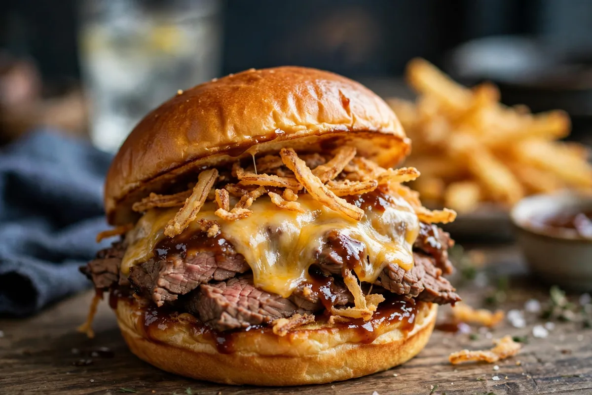 Wood Ranch BBQ menu prices: BBQ tri tip sandwich close-up