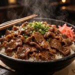 Yoshinoya menu 2026 gyudon beef bowl with steamed rice