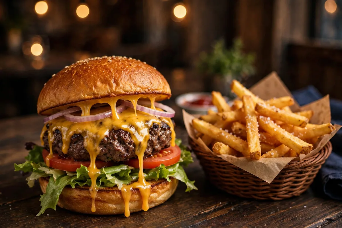 Zinburger menu prices 2026 gourmet cheeseburger and fries