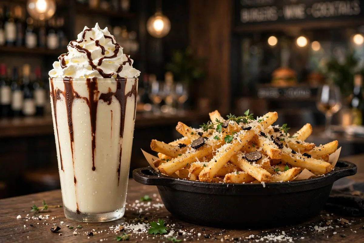 Zinburger menu prices 2026 milkshake and truffle parmesan fries