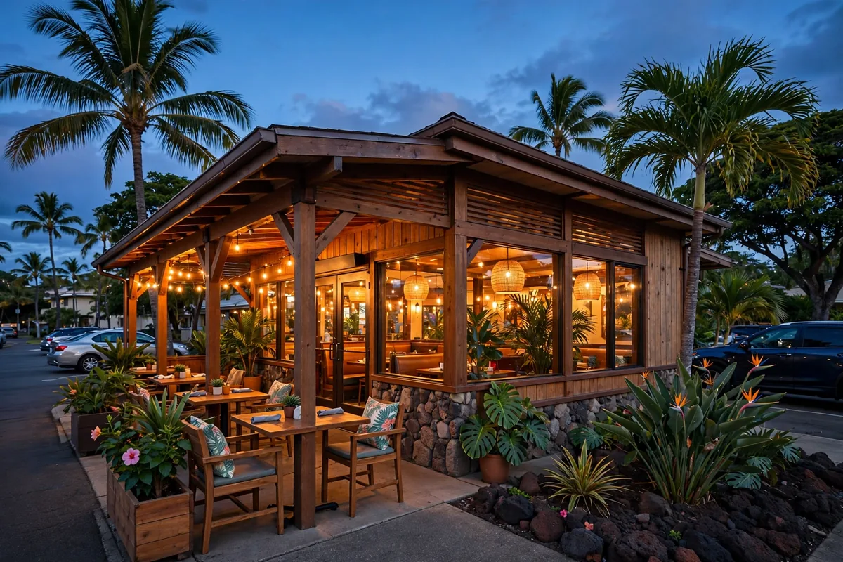 Zippy's working hours: Hawaiian restaurant storefront at dusk