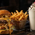 Zombie Burger menu prices 2026: gourmet burger, fries and milkshake